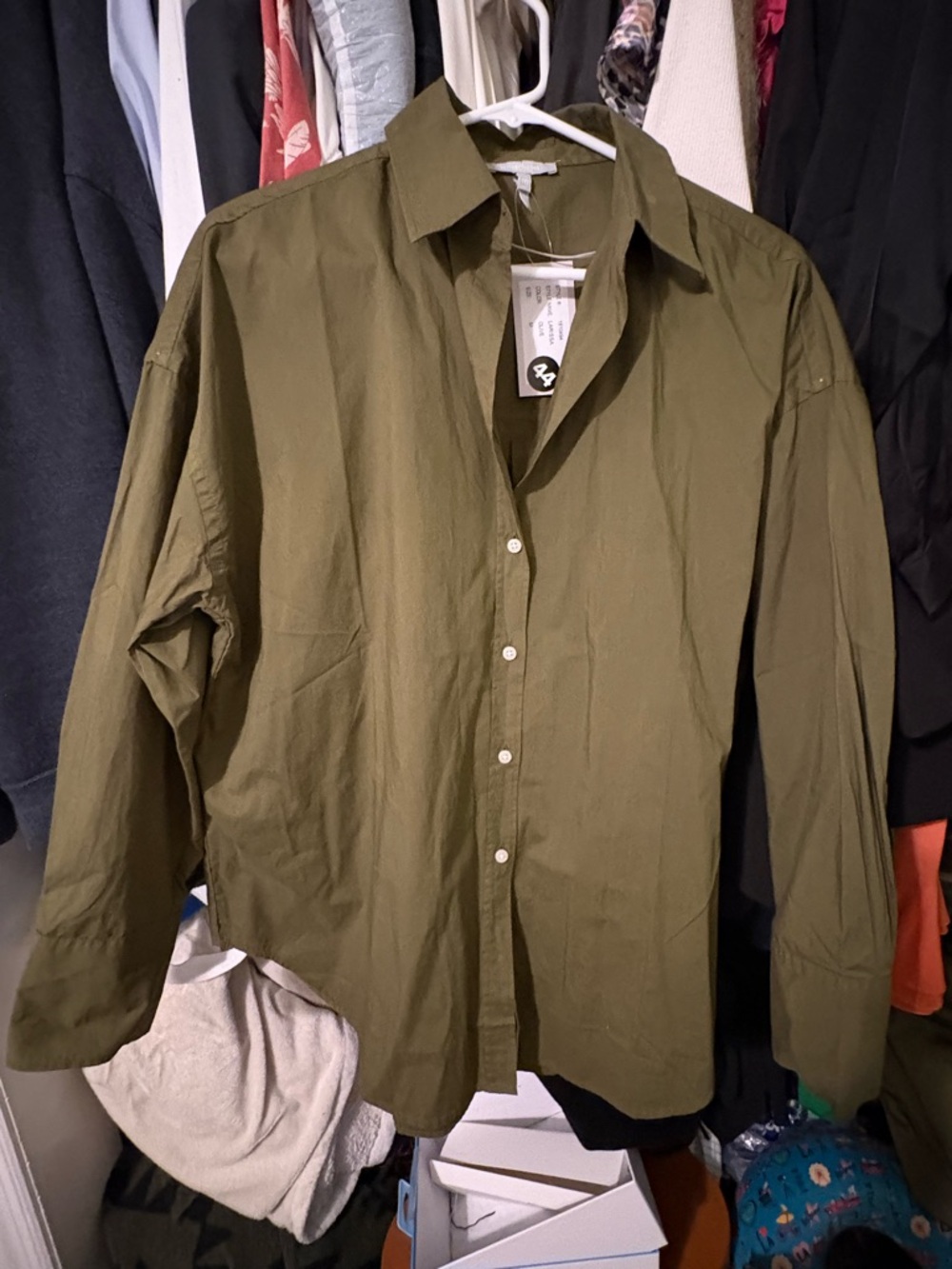 NWT Hinson Wu Olive Green Button-Up Size M